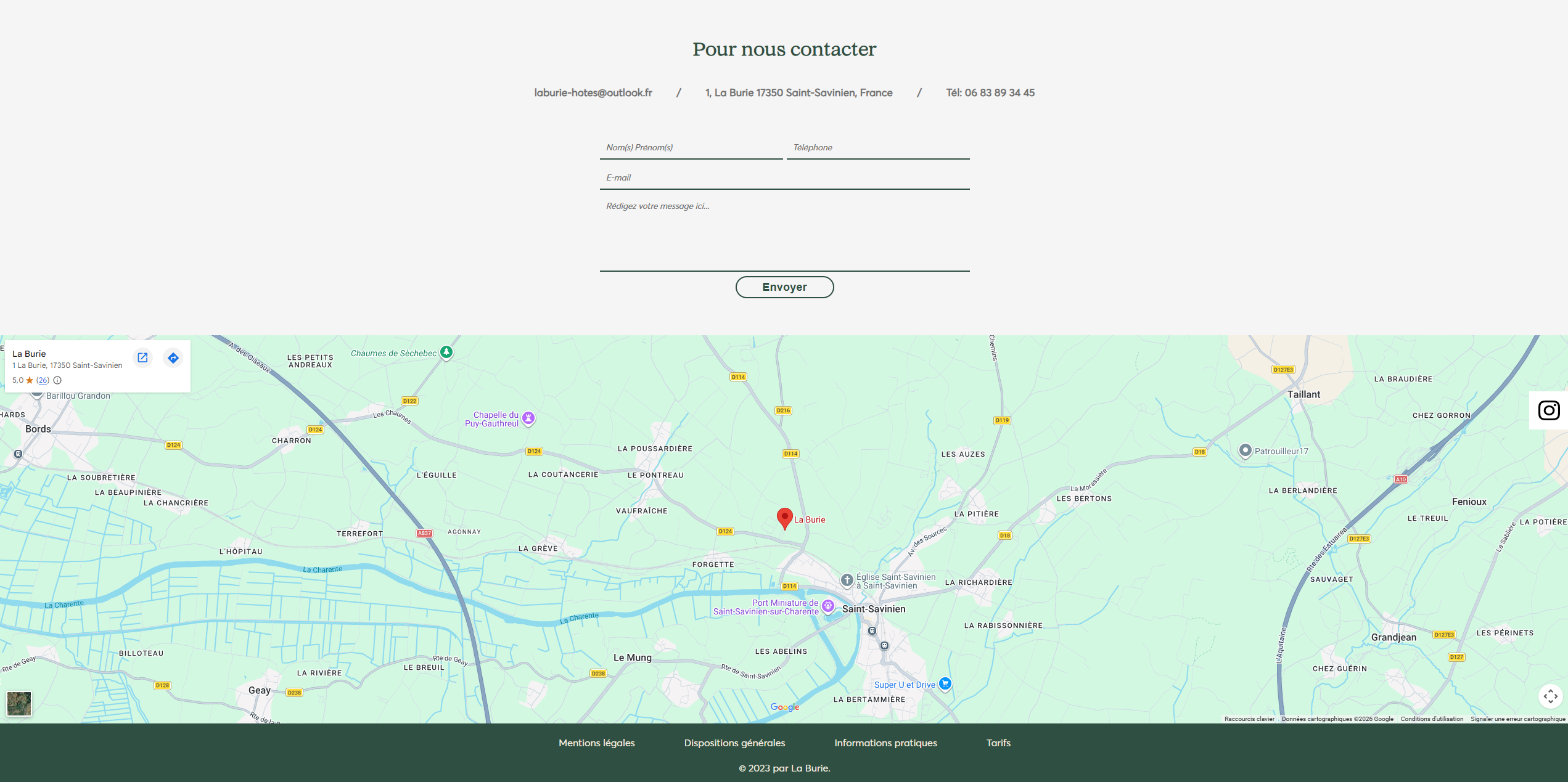 La Burie Contact