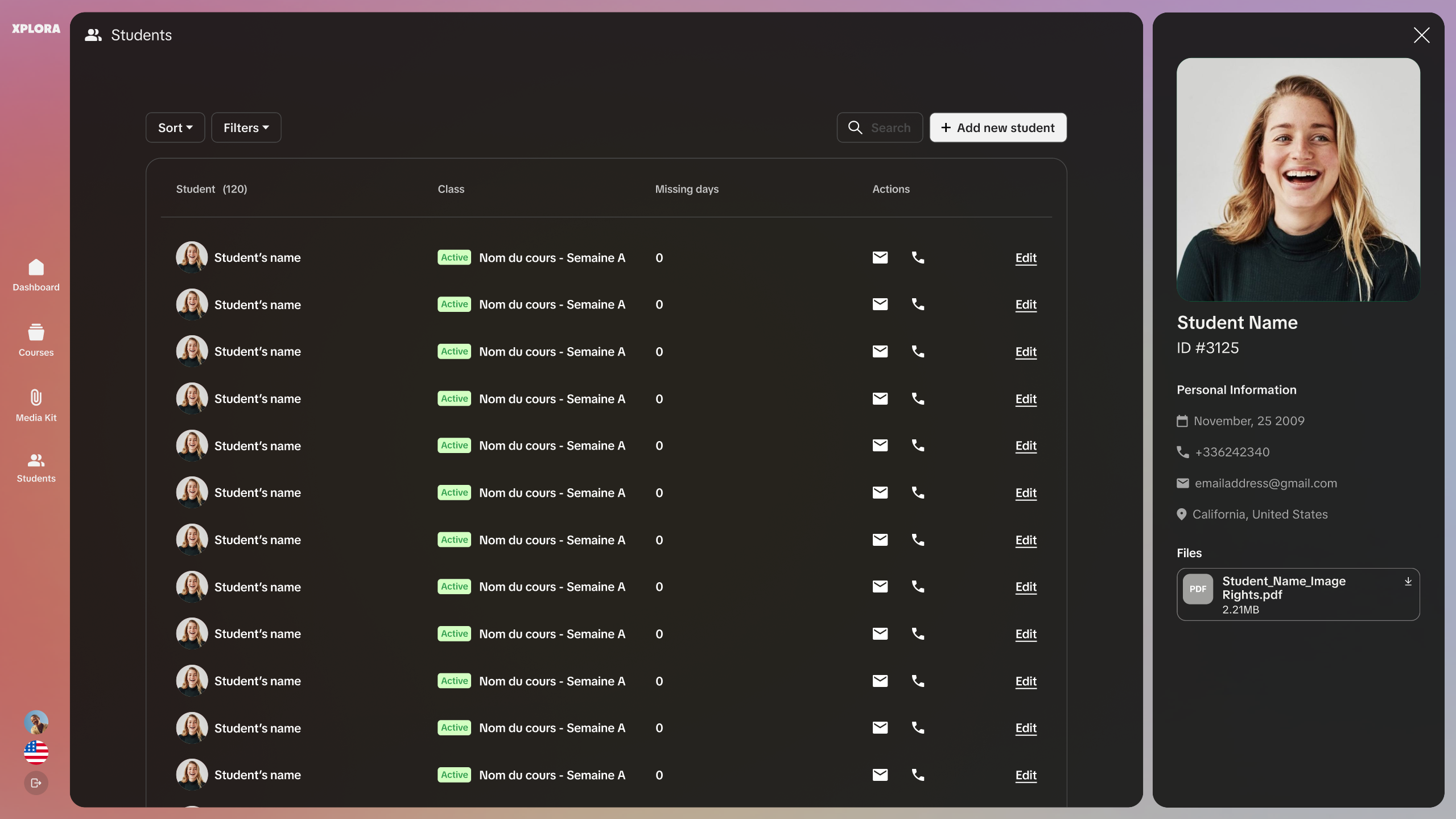 Xplora App students